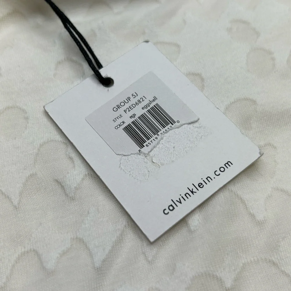 Calvin Klein NWT Burnout White Shift‎ Dress Size PL Beach Resort Vacation Summer - Picture 6 of 13